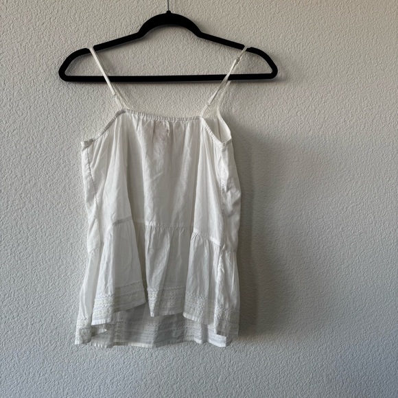 Mossimo Supply Co White Cotton Boho Peplum Cami Top Size M - Picture 3 of 3